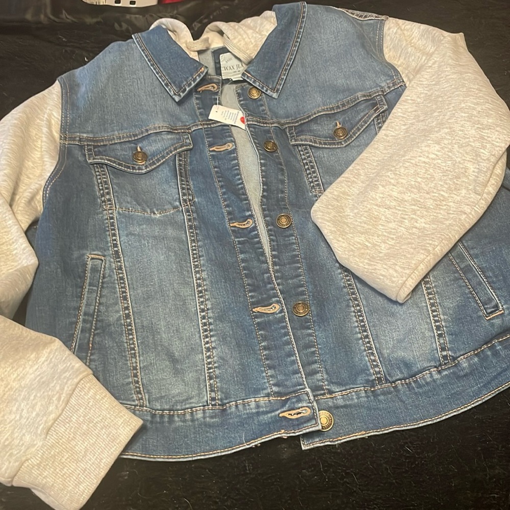 Denim hooded jacket